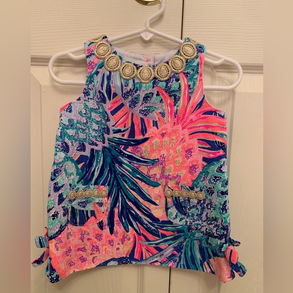 EUC Lilly Pulitzer 12-18MO “Gypset Paradise” Pineapple Shift Dress w/Bloomers